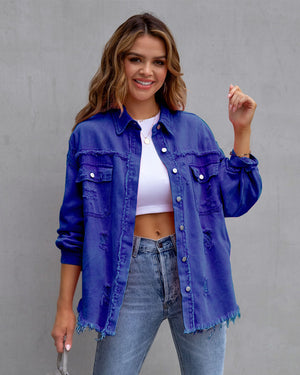 Veste Décontractée en Jean pour Femme – Design Unique, Coupe Ample et Confortable