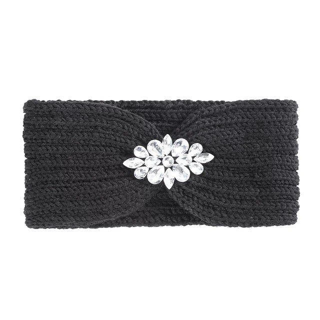 Bandeau Tricoté à Strass pour Femme