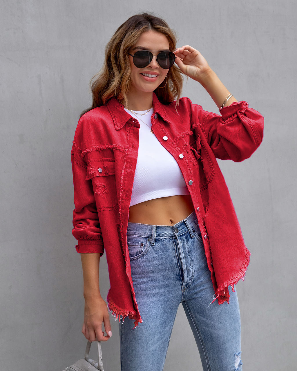 Veste Décontractée en Jean pour Femme – Design Unique, Coupe Ample et Confortable